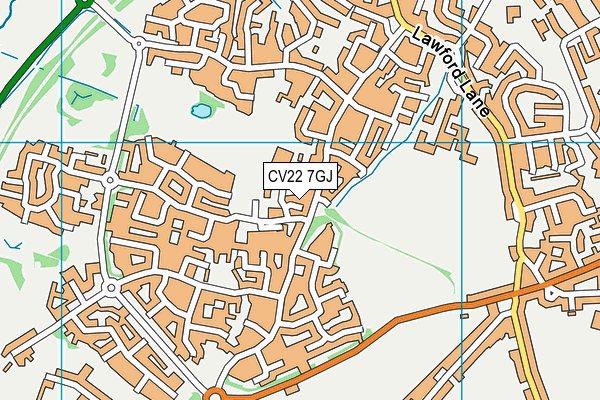 CV22 7GJ map - OS VectorMap District (Ordnance Survey)