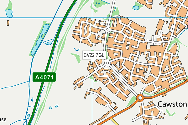 CV22 7GL map - OS VectorMap District (Ordnance Survey)