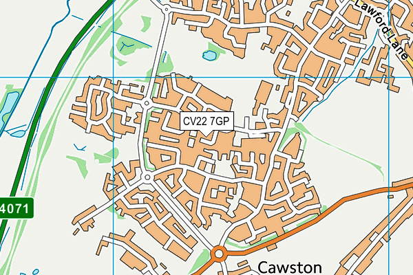 CV22 7GP map - OS VectorMap District (Ordnance Survey)
