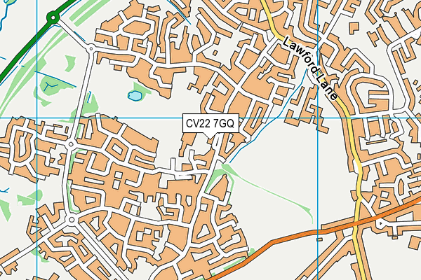 CV22 7GQ map - OS VectorMap District (Ordnance Survey)