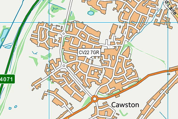 CV22 7GR map - OS VectorMap District (Ordnance Survey)