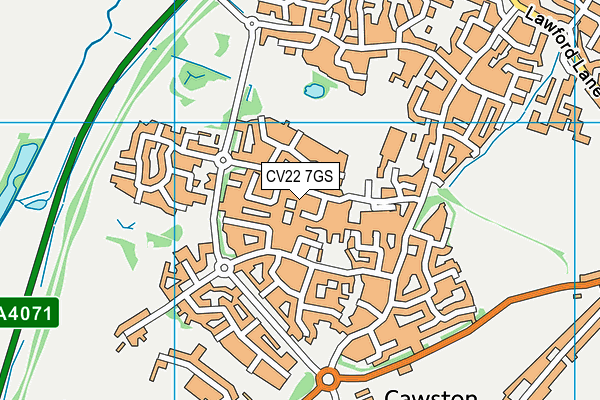 CV22 7GS map - OS VectorMap District (Ordnance Survey)