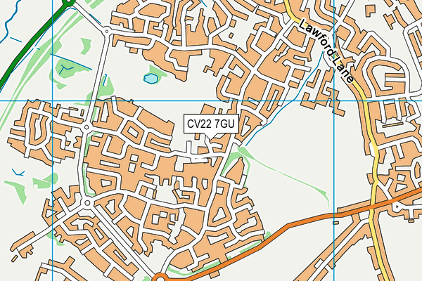 Cawston Grange Primary School map (CV22 7GU) - OS VectorMap District (Ordnance Survey)