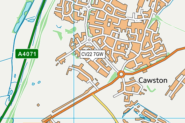 CV22 7GW map - OS VectorMap District (Ordnance Survey)