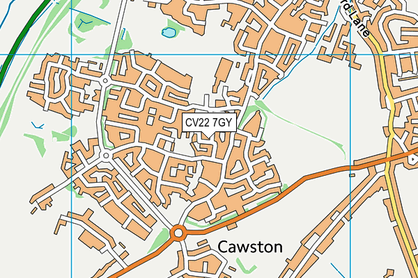 CV22 7GY map - OS VectorMap District (Ordnance Survey)