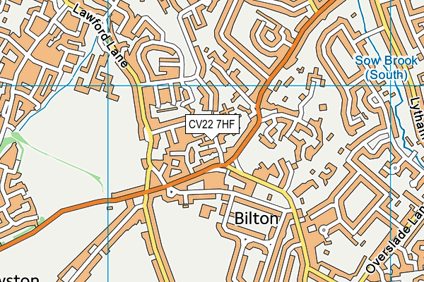 CV22 7HF map - OS VectorMap District (Ordnance Survey)