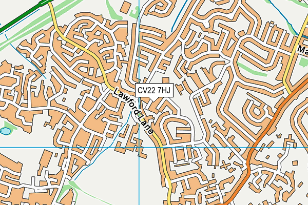 CV22 7HJ map - OS VectorMap District (Ordnance Survey)