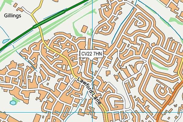 CV22 7HN map - OS VectorMap District (Ordnance Survey)