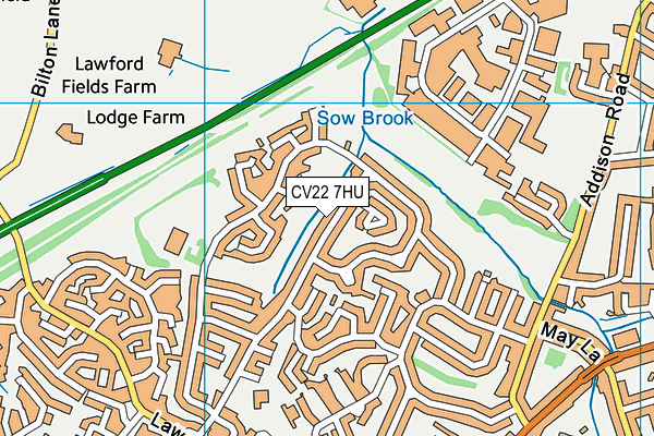 CV22 7HU map - OS VectorMap District (Ordnance Survey)