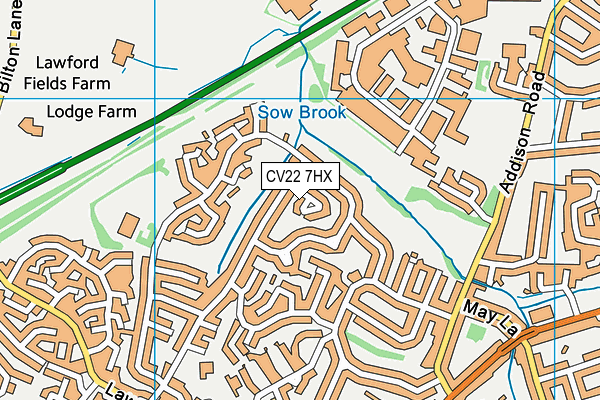 CV22 7HX map - OS VectorMap District (Ordnance Survey)