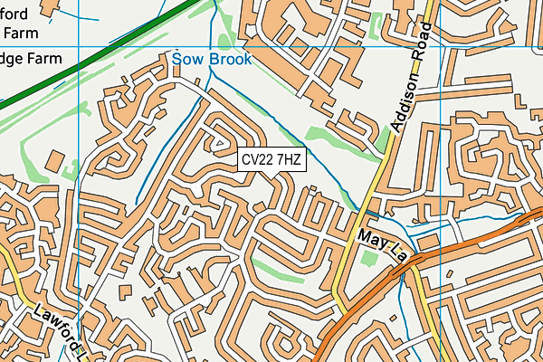 CV22 7HZ map - OS VectorMap District (Ordnance Survey)