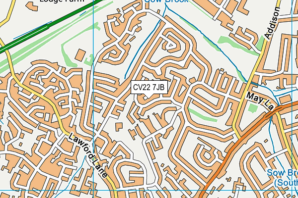 CV22 7JB map - OS VectorMap District (Ordnance Survey)