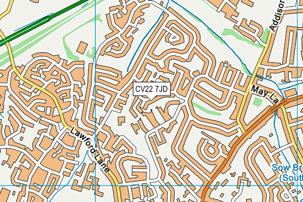 CV22 7JD map - OS VectorMap District (Ordnance Survey)
