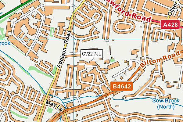 CV22 7JL map - OS VectorMap District (Ordnance Survey)