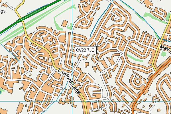 CV22 7JQ map - OS VectorMap District (Ordnance Survey)