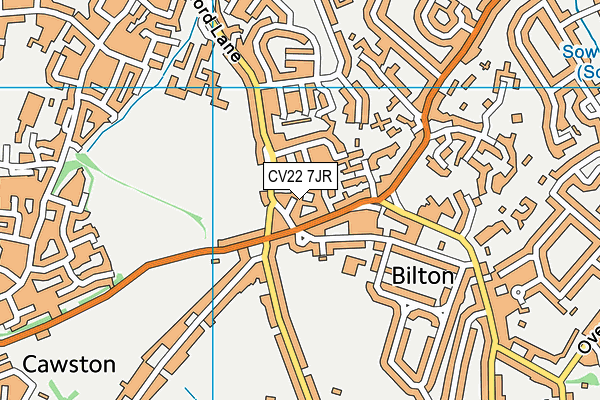 CV22 7JR map - OS VectorMap District (Ordnance Survey)