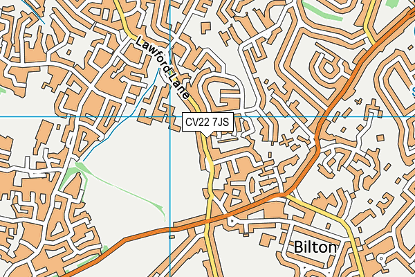 CV22 7JS map - OS VectorMap District (Ordnance Survey)