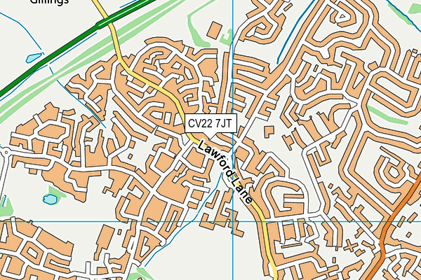 CV22 7JT map - OS VectorMap District (Ordnance Survey)