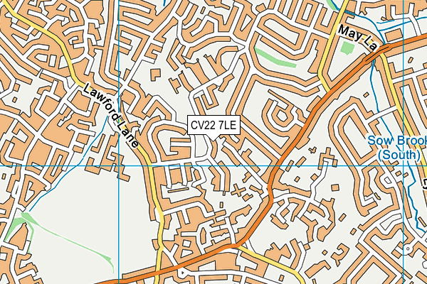CV22 7LE map - OS VectorMap District (Ordnance Survey)