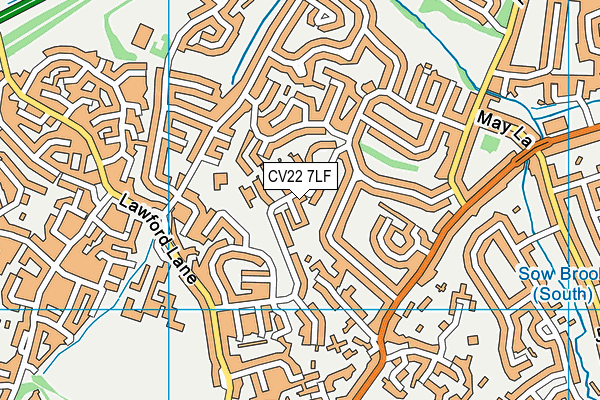 CV22 7LF map - OS VectorMap District (Ordnance Survey)