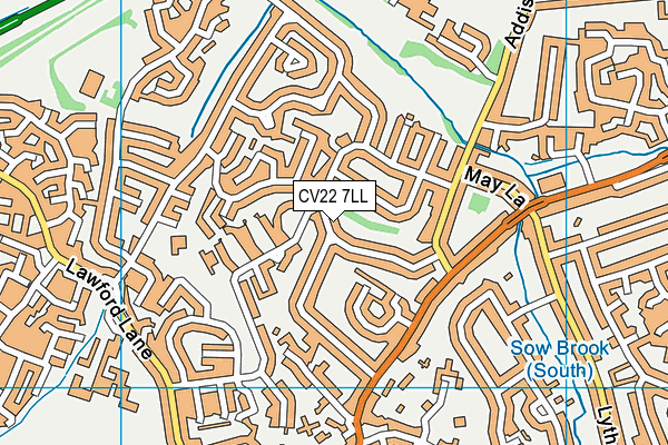 CV22 7LL map - OS VectorMap District (Ordnance Survey)