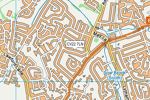 CV22 7LN map - OS VectorMap District (Ordnance Survey)