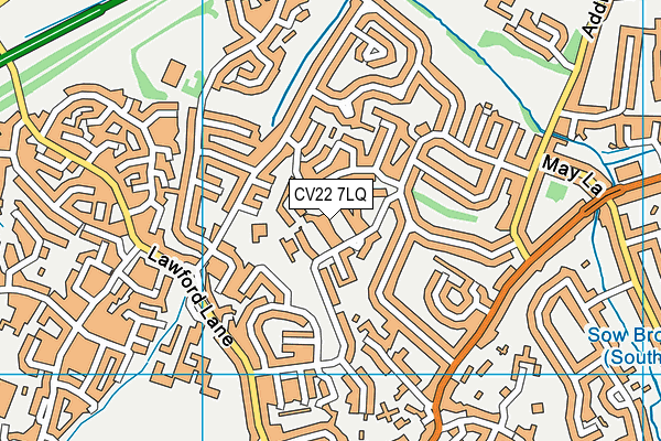 CV22 7LQ map - OS VectorMap District (Ordnance Survey)
