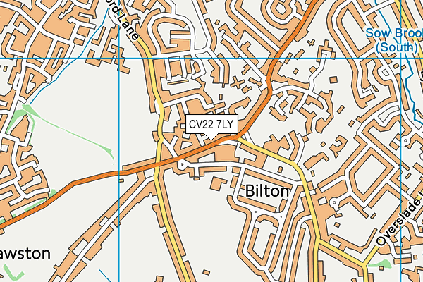 CV22 7LY map - OS VectorMap District (Ordnance Survey)