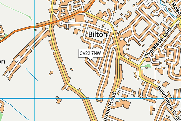 CV22 7NW map - OS VectorMap District (Ordnance Survey)