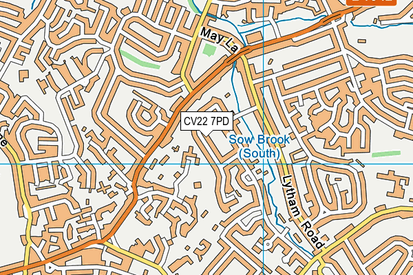 CV22 7PD map - OS VectorMap District (Ordnance Survey)