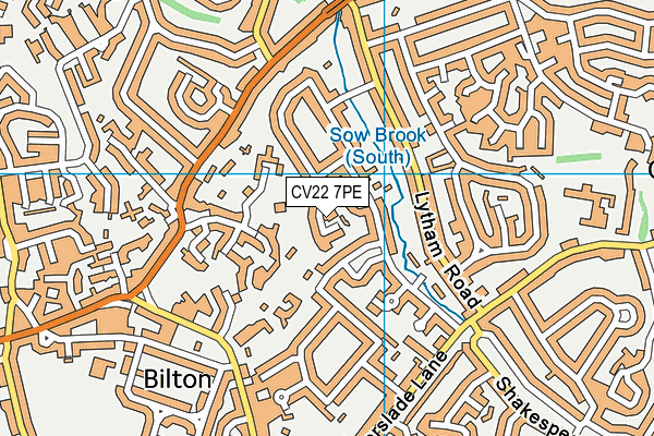 CV22 7PE map - OS VectorMap District (Ordnance Survey)