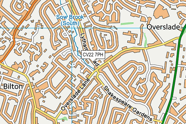 CV22 7PH map - OS VectorMap District (Ordnance Survey)