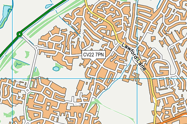 CV22 7PN map - OS VectorMap District (Ordnance Survey)