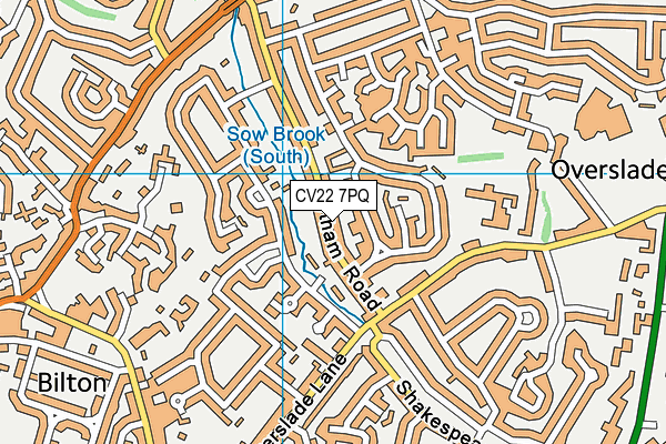 CV22 7PQ map - OS VectorMap District (Ordnance Survey)