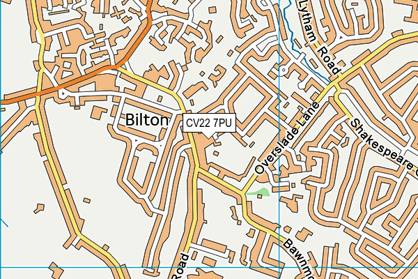 CV22 7PU map - OS VectorMap District (Ordnance Survey)