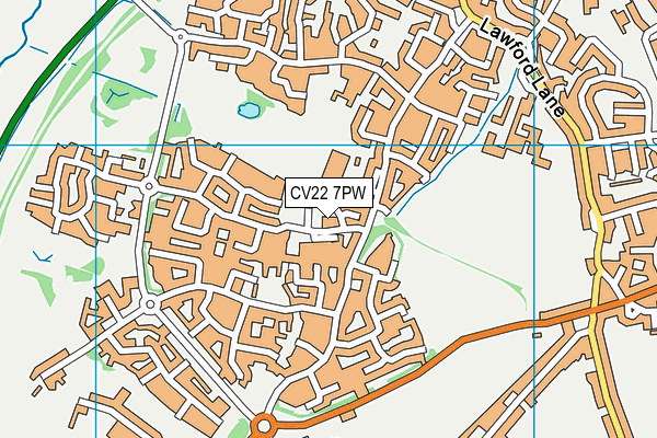 CV22 7PW map - OS VectorMap District (Ordnance Survey)