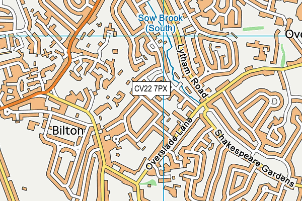 CV22 7PX map - OS VectorMap District (Ordnance Survey)
