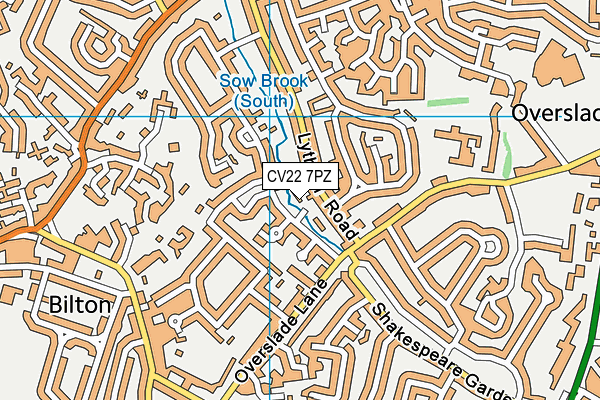 CV22 7PZ map - OS VectorMap District (Ordnance Survey)