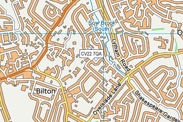 CV22 7QA map - OS VectorMap District (Ordnance Survey)