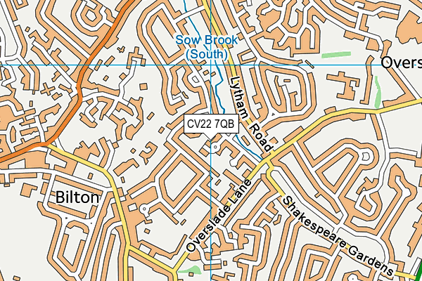 CV22 7QB map - OS VectorMap District (Ordnance Survey)