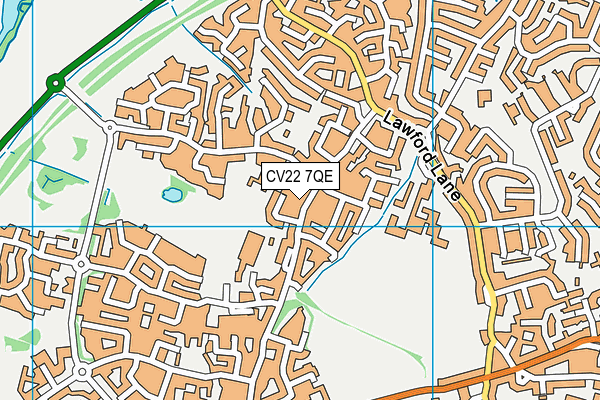 CV22 7QE map - OS VectorMap District (Ordnance Survey)