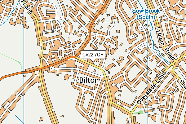 CV22 7QH map - OS VectorMap District (Ordnance Survey)