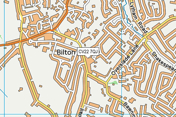 CV22 7QJ map - OS VectorMap District (Ordnance Survey)