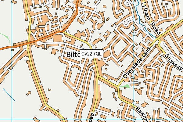CV22 7QL map - OS VectorMap District (Ordnance Survey)
