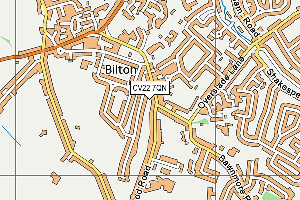 CV22 7QN map - OS VectorMap District (Ordnance Survey)