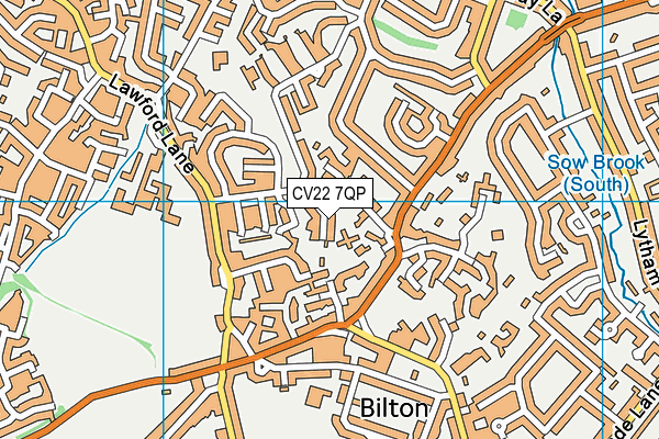 CV22 7QP map - OS VectorMap District (Ordnance Survey)