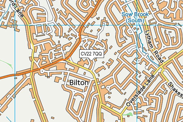 CV22 7QQ map - OS VectorMap District (Ordnance Survey)