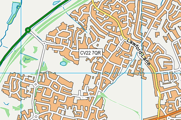CV22 7QR map - OS VectorMap District (Ordnance Survey)