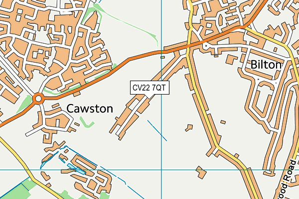 CV22 7QT map - OS VectorMap District (Ordnance Survey)