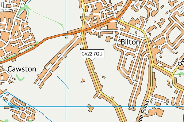 CV22 7QU map - OS VectorMap District (Ordnance Survey)